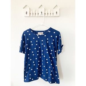 Philosophy Blue Polka Dotted Top